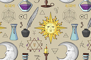 Alchemy symbols pattern | Illustrator Graphics ~ Creative Market