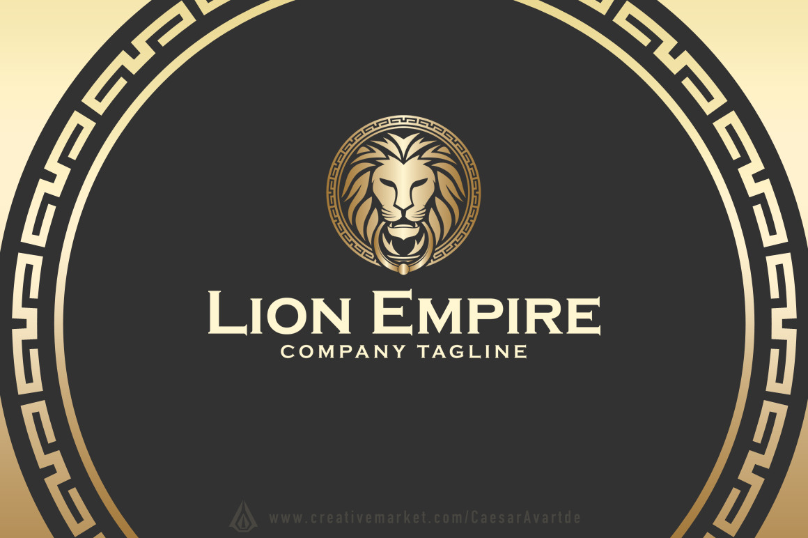 Gold Lion Logo Template Creative Illustrator Templates Creative Market