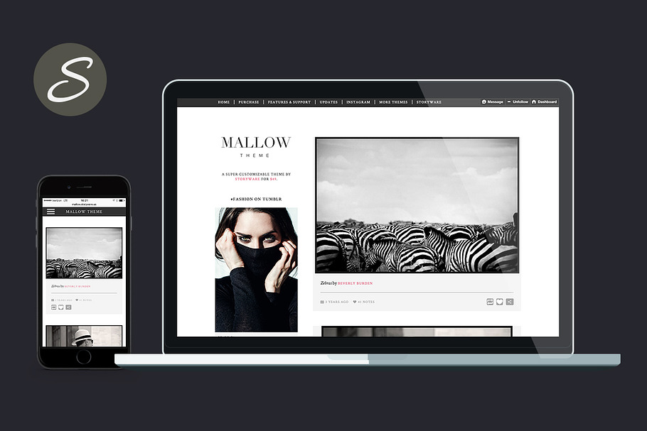 Single A Premium Tumblr Theme Creative Tumblr Themes Creative Market