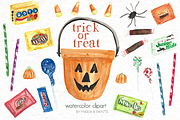 Halloween Candy Watercolor Clip Art | Illustrations ~ Creative Market