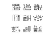 Home room types furniture | Outline Icons ~ Creative Market