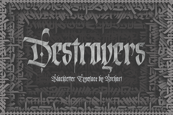 Hawlers Font Family + Extras  Blackletter Fonts ~ Creative Market