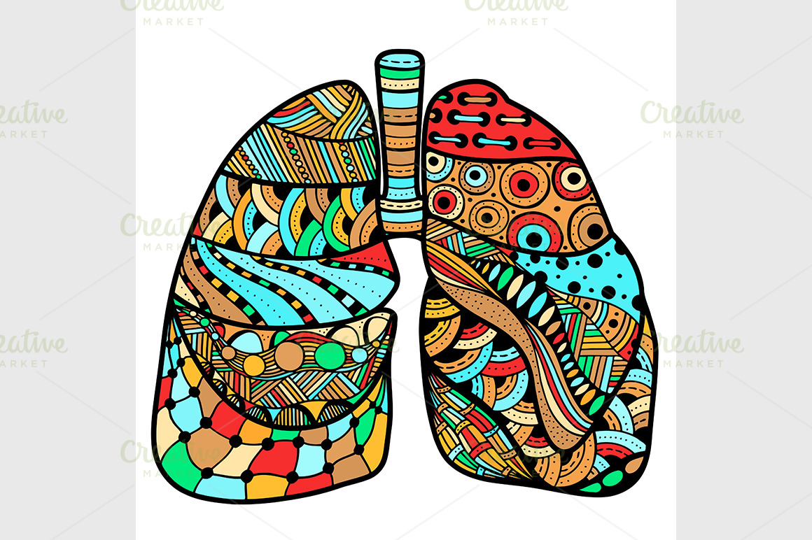 Hand drawn sketched lungs | Pre-Designed Illustrator Graphics