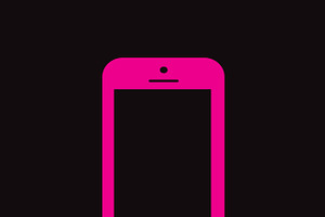 Smartphone Icon Neon Pink Pre Designed Illustrator Graphics Creative Market