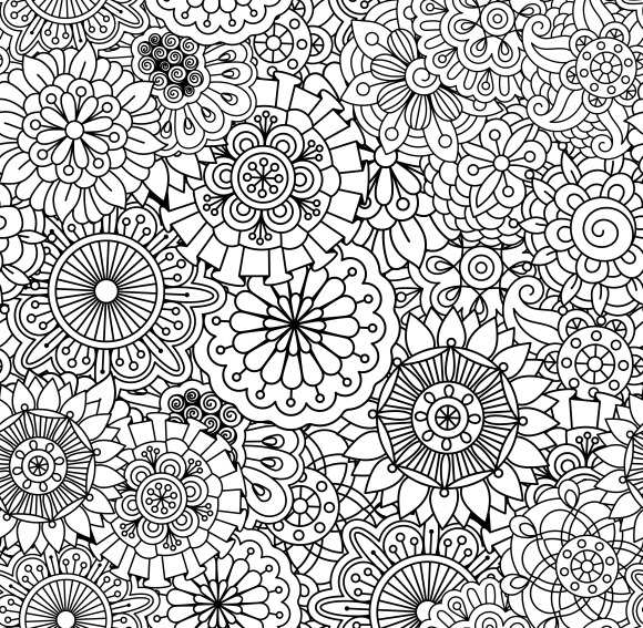 Seamless round floral pattern | Illustrator Graphics ~ Creative Market