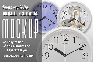 Creative Market Wall Clock Mockup Template 1643495 Download Free