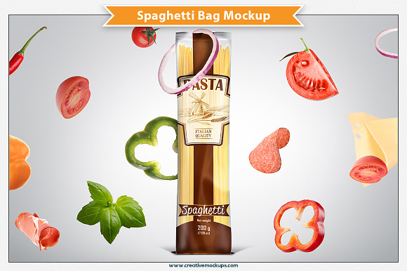 Download Spaghetti Bag Package Mockup Creative Photoshop Templates Creative Market