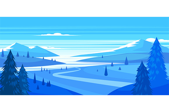 Winter landscape (vector) | Pre-Designed Illustrator Graphics