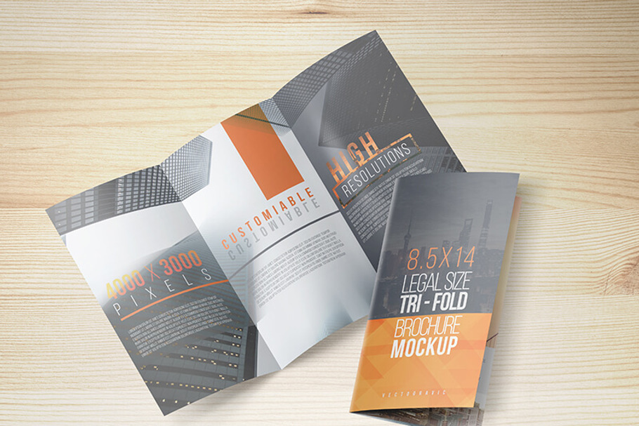 8.5x14 Legal Trifold Brochure Mockup | Creative Photoshop Templates ...