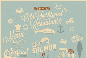 Restaurant Menu Lettering & Graphics | Pre-Designed Illustrator ...