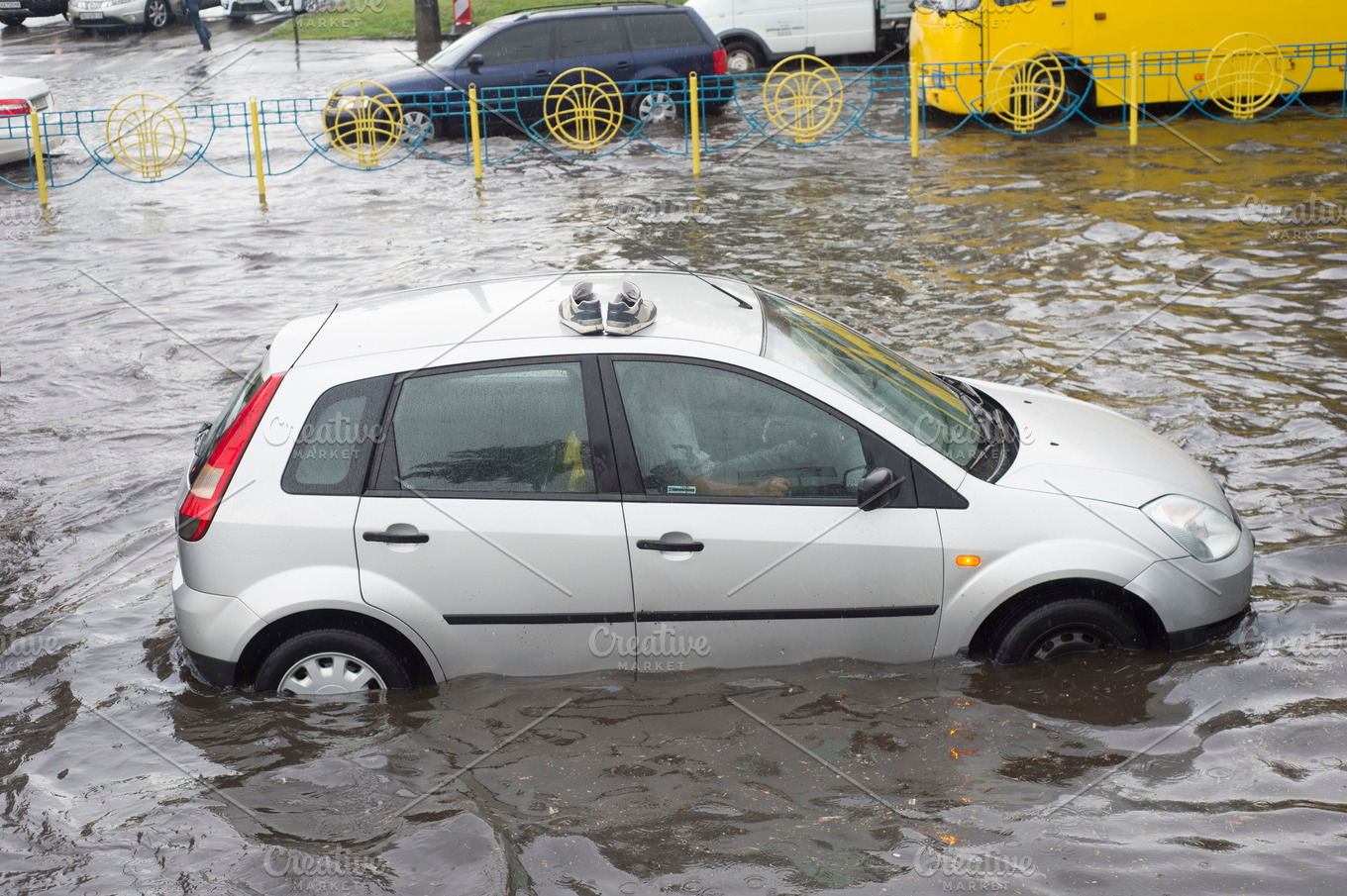 Traffic in a heavy rain | High-Quality Transportation Stock Photos ...