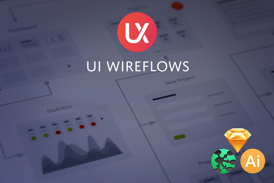 Download Ui Wireflows For Illustrator Creative Illustrator Templates Creative Market