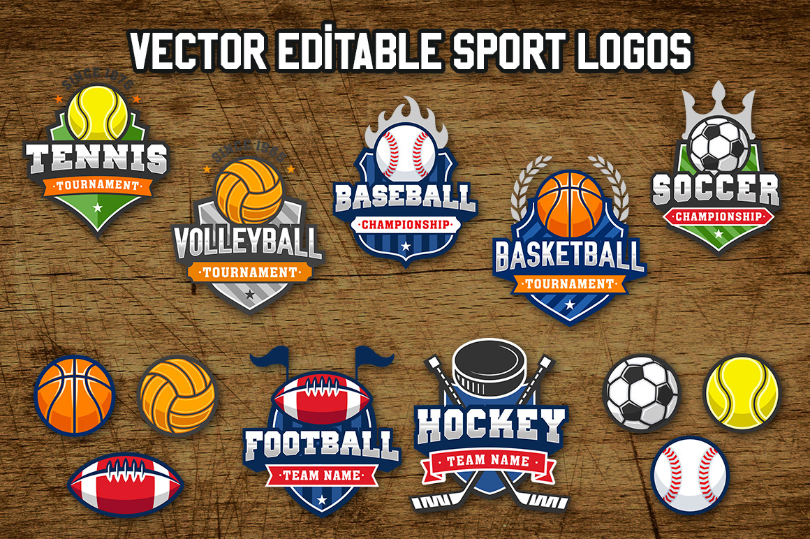 Sports Vintage Logos | Pre-Designed Photoshop Graphics ~ Creative Market