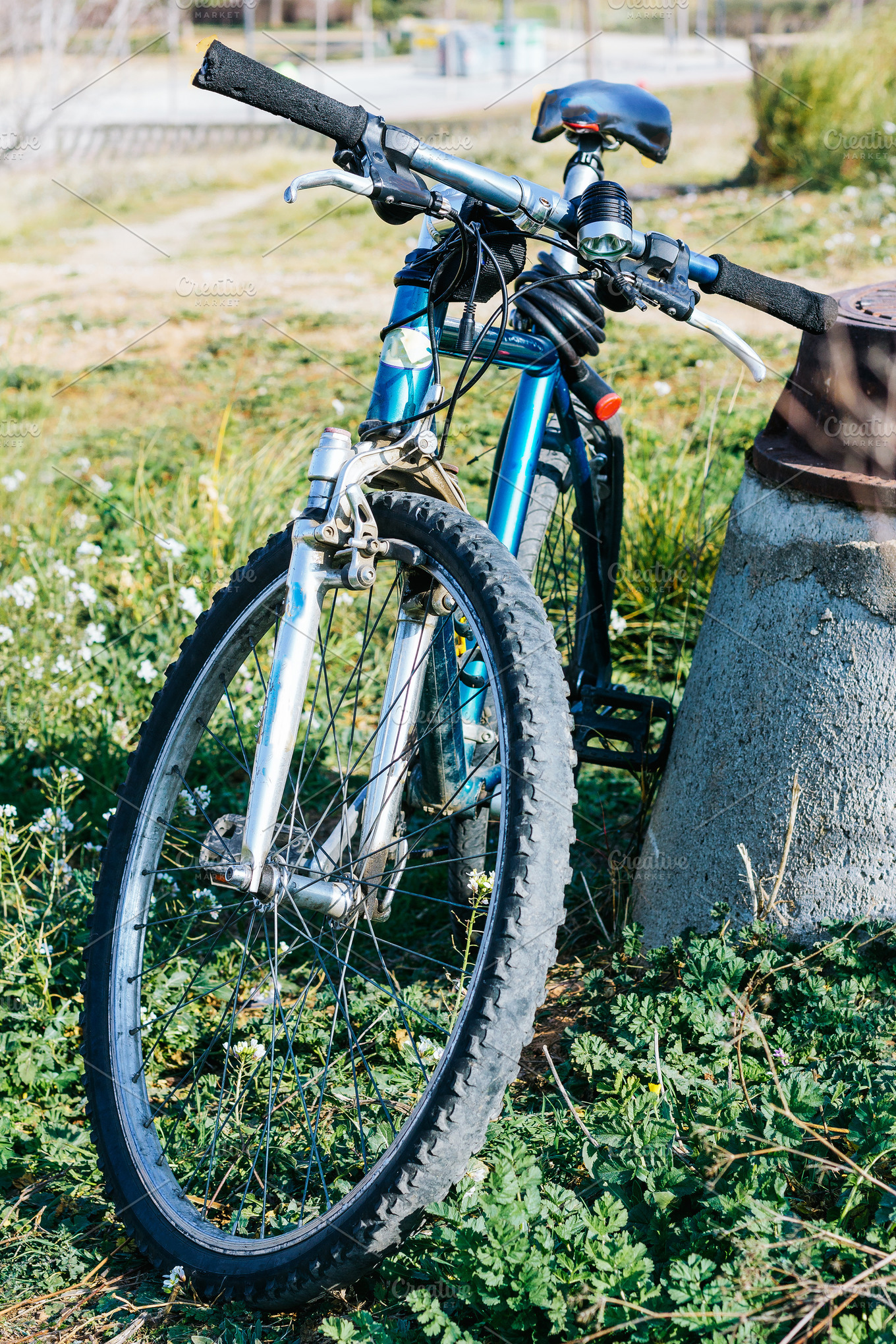 blue mens mountain bike