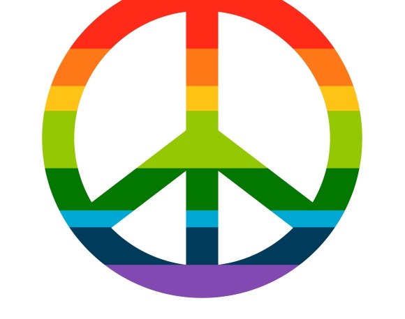 Brightness Rainbow peace symbol | Background Graphics ~ Creative Market