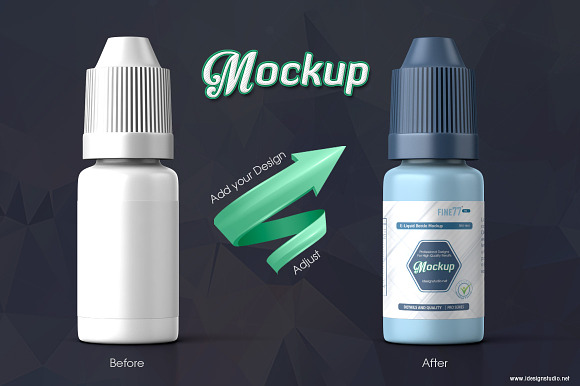 Download E Liquid Bottle Mockup Creative Photoshop Templates Creative Market