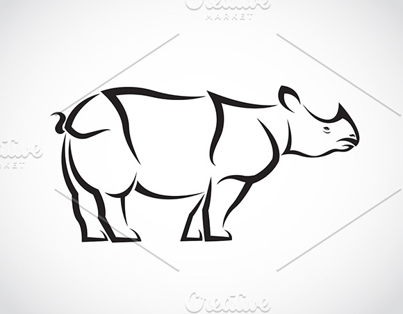 Vector Image Of A Rhinoceros Design Pre Designed Illustrator Graphics ~ Creative Market