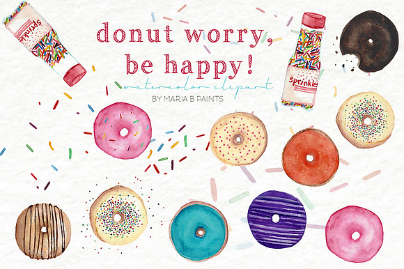 Download Donuts Sprinkles Clipart Set Pre Designed Photoshop Graphics Creative Market