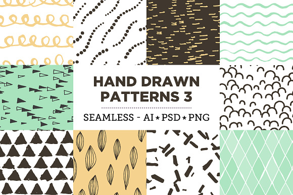 Hand drawn pattern. Hand drawn seamless pattern with lettering