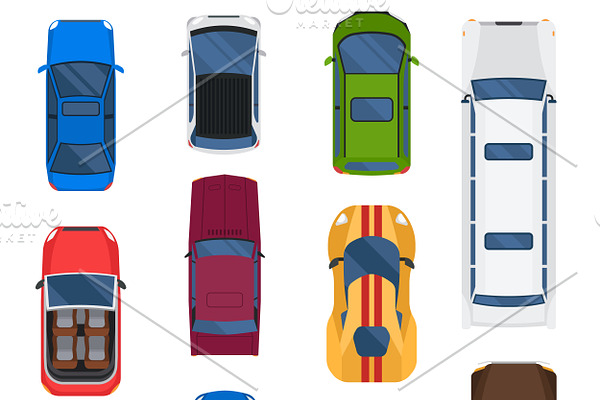 Retro sport car vector set | Pre-Designed Illustrator Graphics