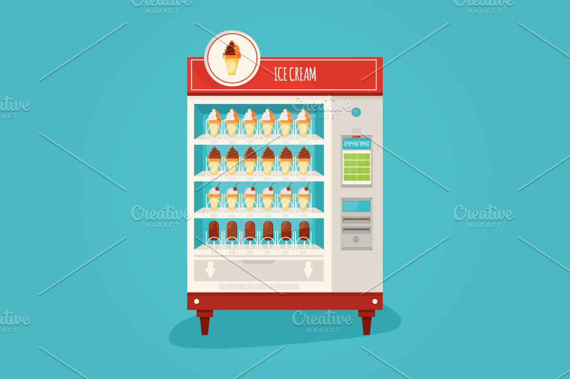 Download Vending Machine With Ice Cream Pre Designed Vector Graphics Creative Market