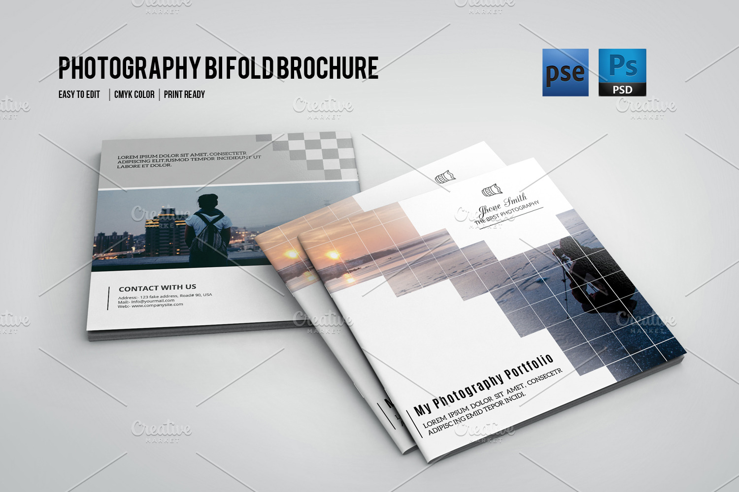 Bifold Photography Brochure -V581 | Brochure Templates ~ Creative Market