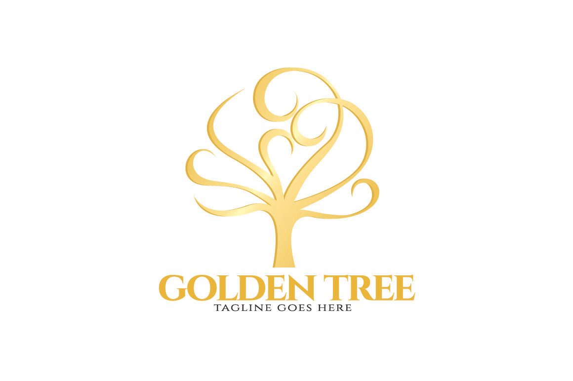 Golden Tree Logo Creative Illustrator Templates Creative Market