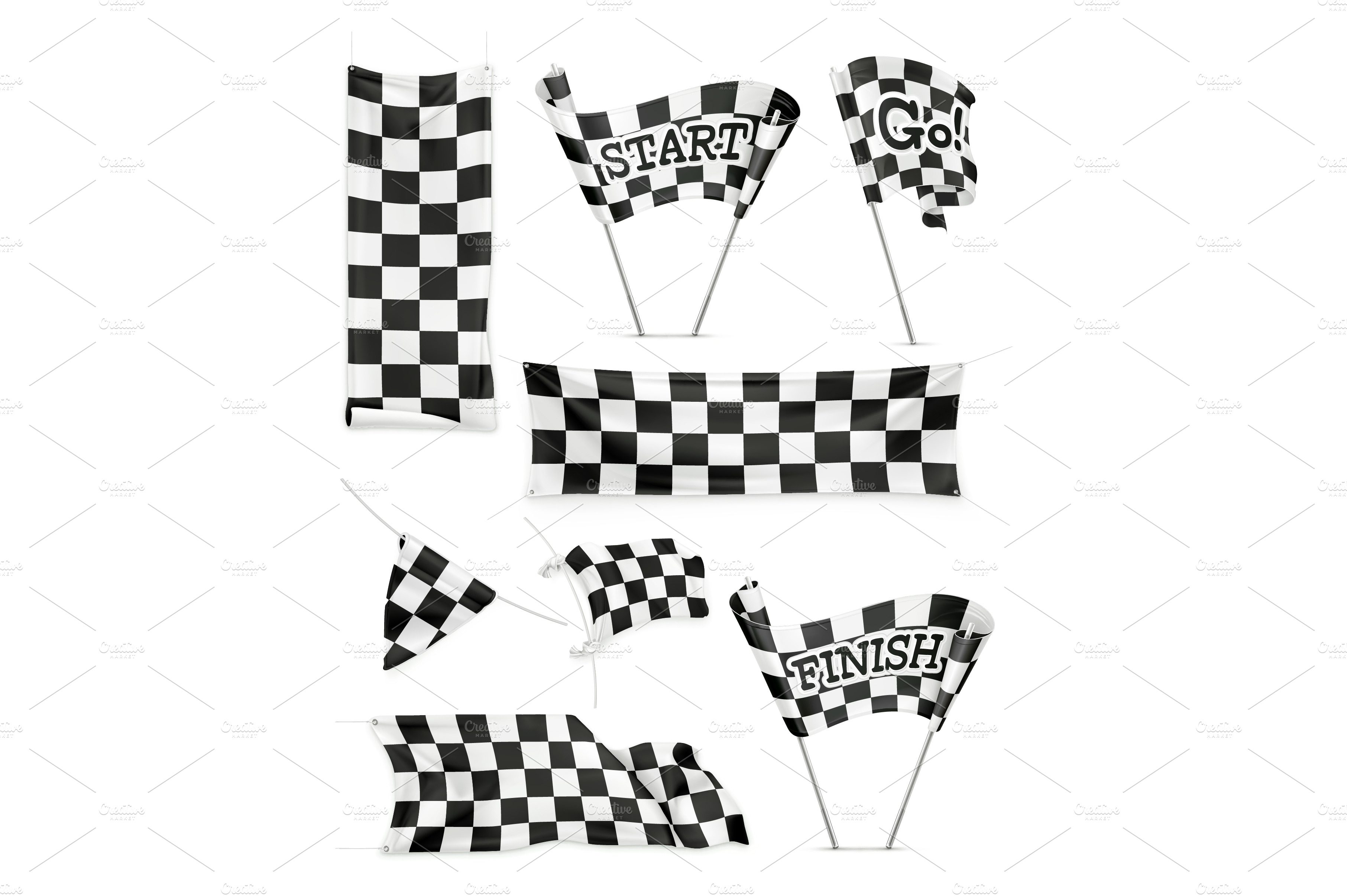 checkered-banners-and-flags-illustrator-graphics-creative-market