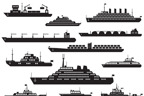 Ship And Boat Icon Set Pre Designed Illustrator Graphics Creative Market