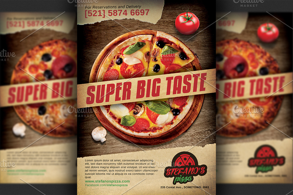 Pizzeria Flyer Template Creative Market