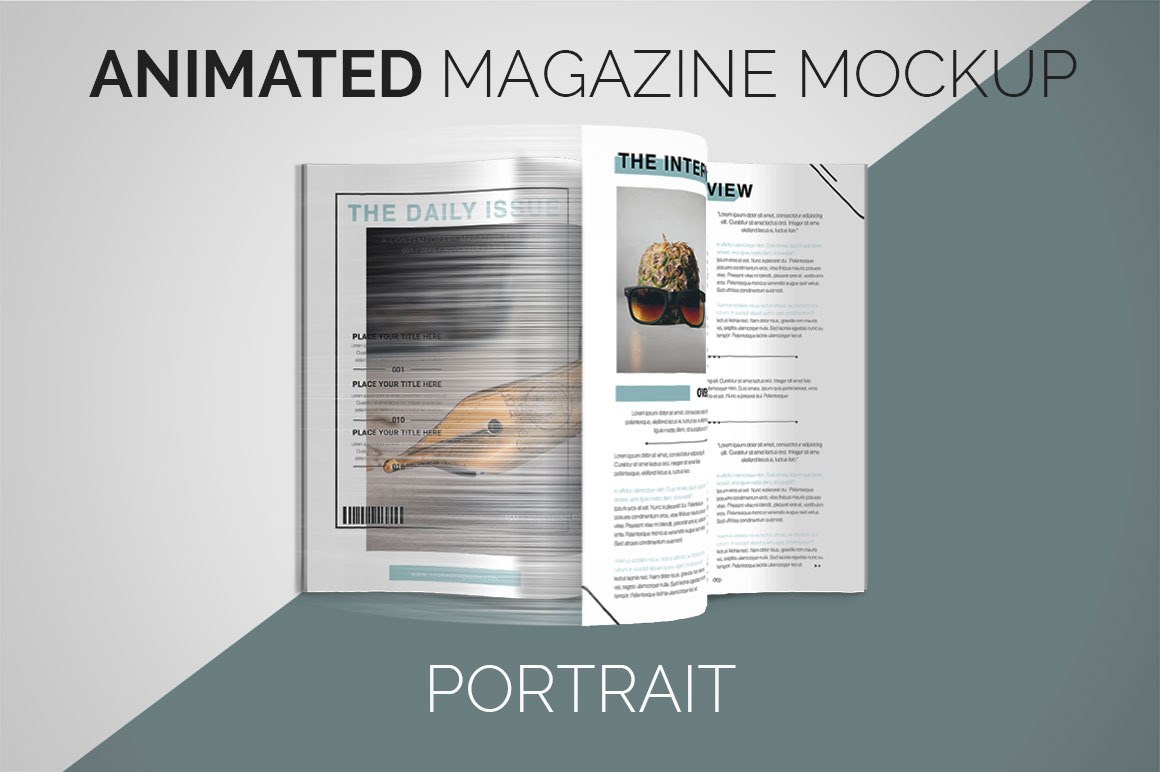 Download Animated Magazine Mockup Portrait Creative Photoshop Templates Creative Market