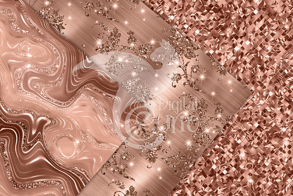 Luxury Rose Gold Digital Paper By Digital Curio