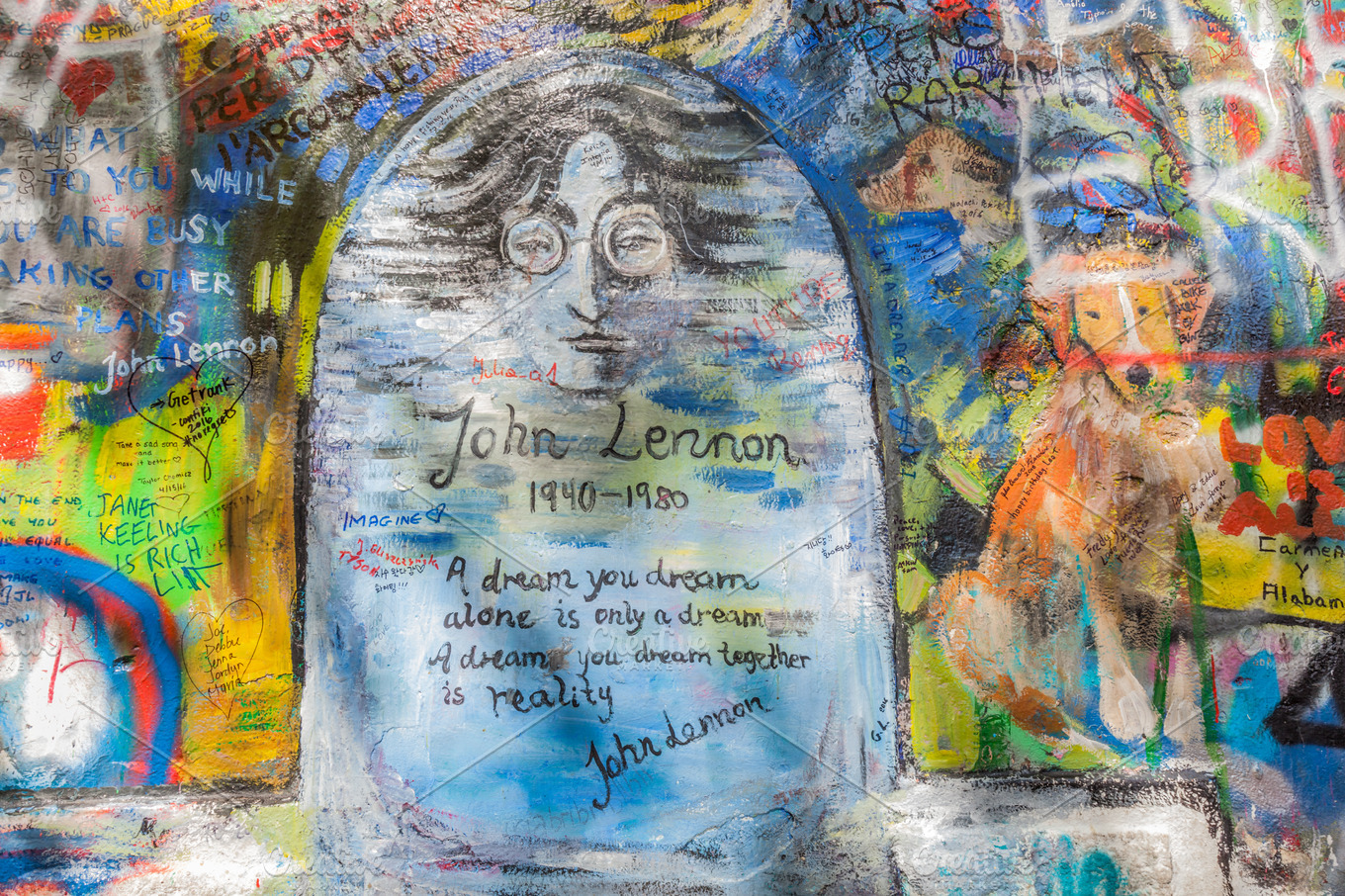 John Lennon Wall Prague High Quality Arts Entertainment Stock Photos Creative Market