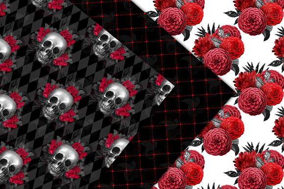 Red and Black Floral Patterns