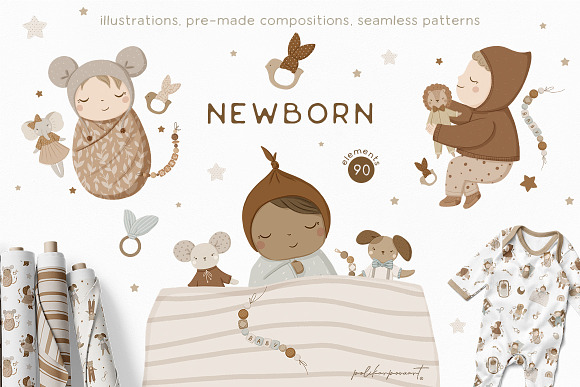 NEWBORN baby illustration & patterns