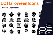 60 Halloween Glyph Vector Icons | Outline Icons ~ Creative Market