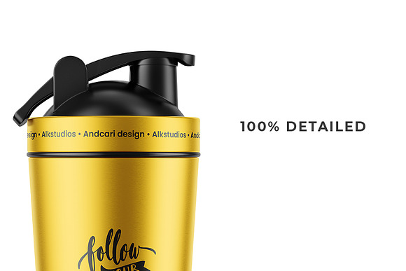 Two Black Shaker Bottle Mockups, Small and Big