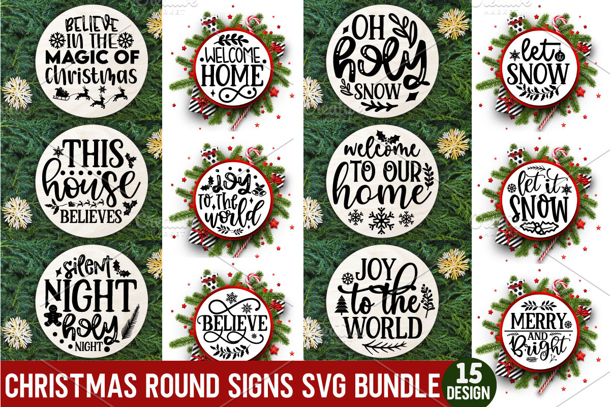 Christmas Round Signs SVG Bundle | Graphic Objects ~ Creative Market