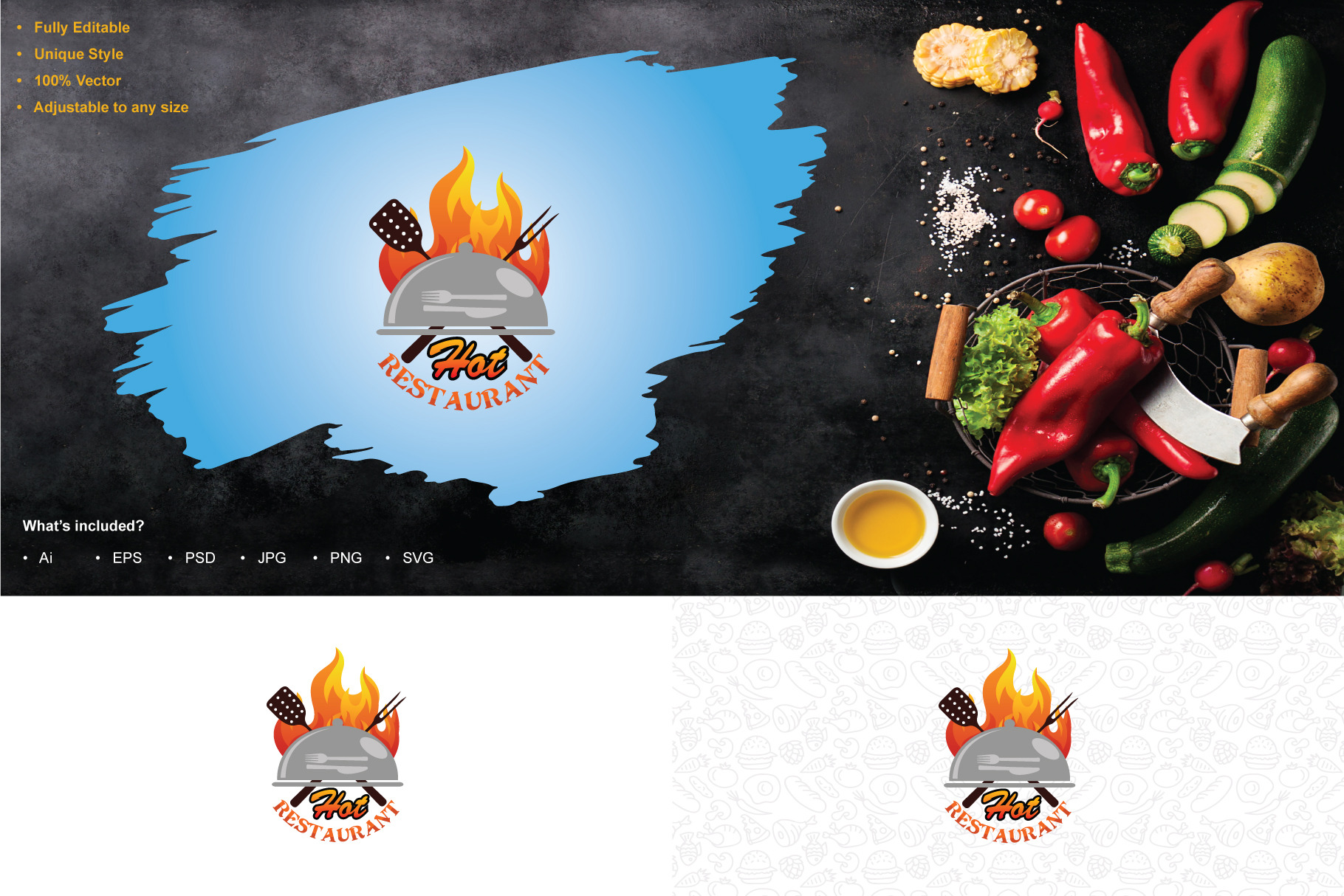 Hot Restaurant Logo Graphic Objects ~ Creative Market