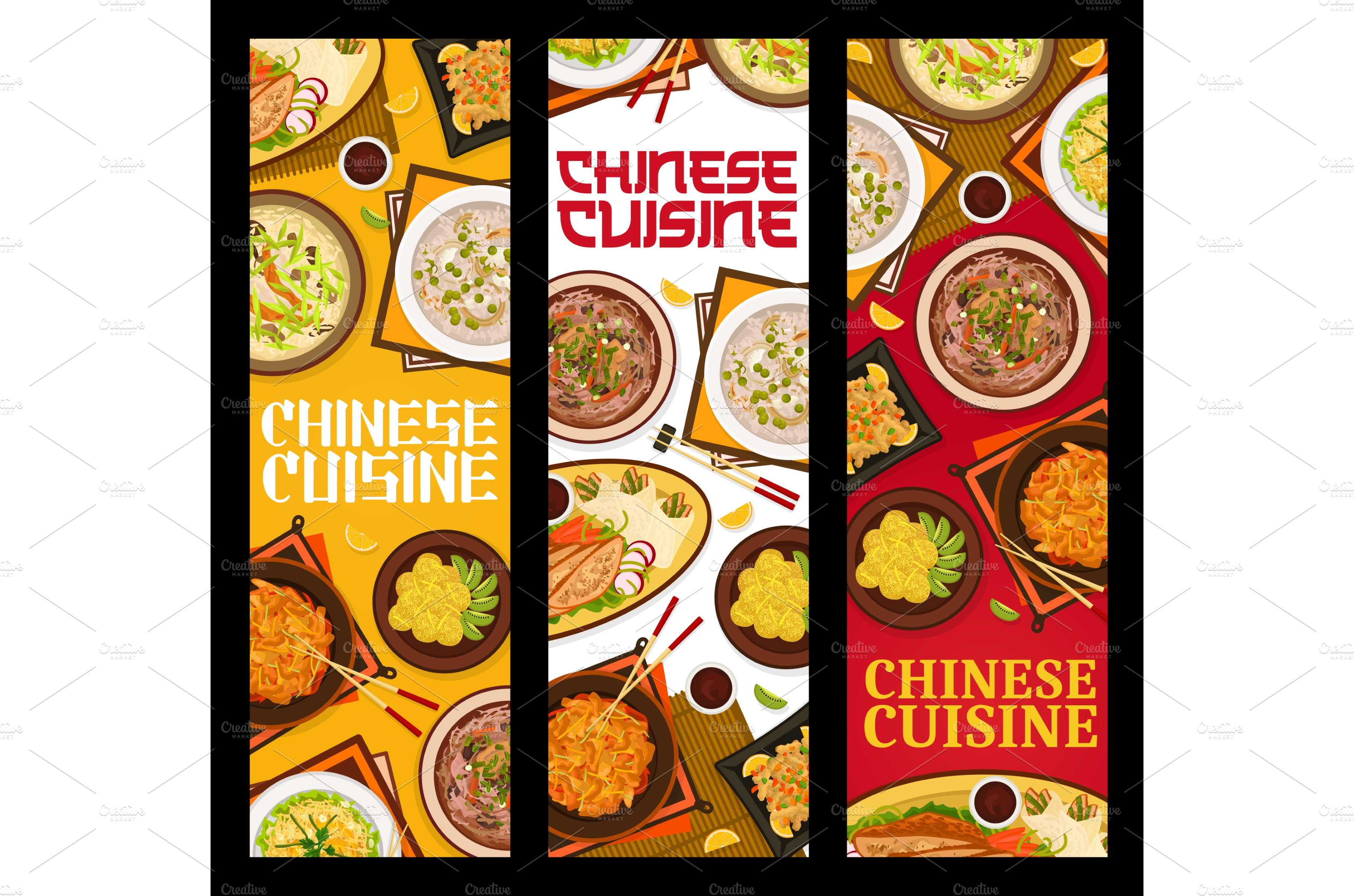 Chinese cuisine restaurant meals | Food Illustrations ~ Creative Market