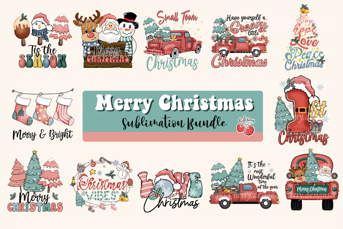 Merry Christmas Sublimation Bundle | Creative Market