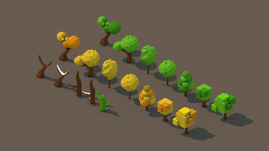 low poly tree pack