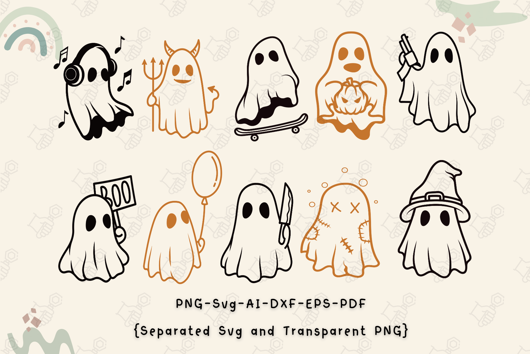 Cute Ghost Svg Halloween Ghost Svg Creative Market 2512