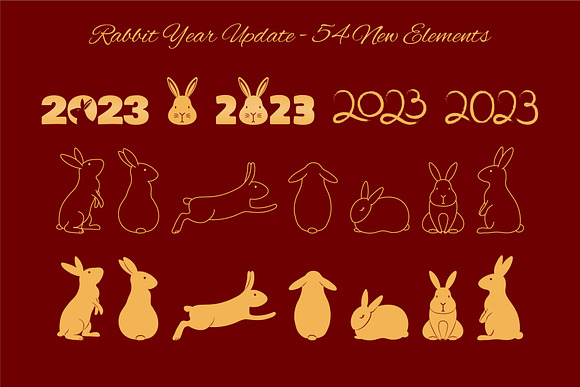 Chinese new year 2023 year of the rabbit banner in paper cut style