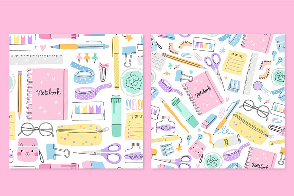 Cute School Supply Elements Clip Art Set