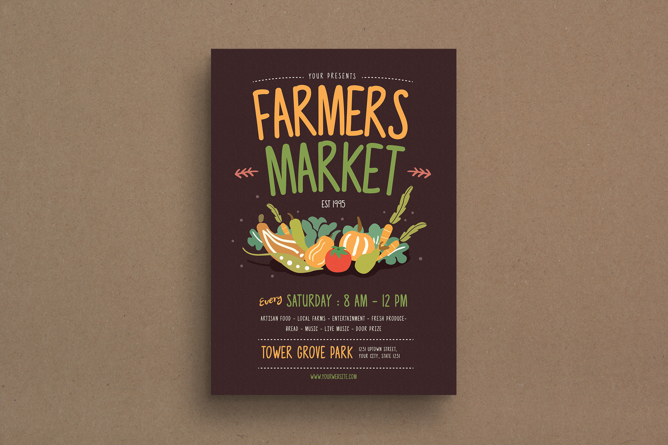 Farmer Market Event Flyer | Illustrator Templates ~ Creative Market