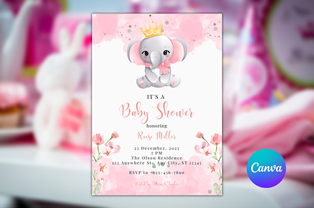 Blue Peter Rabbit Baby Shower Invitation