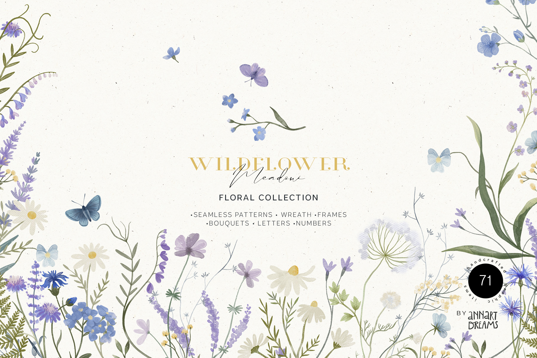 Watercolor Wildflowers Bouquets Summer Collection