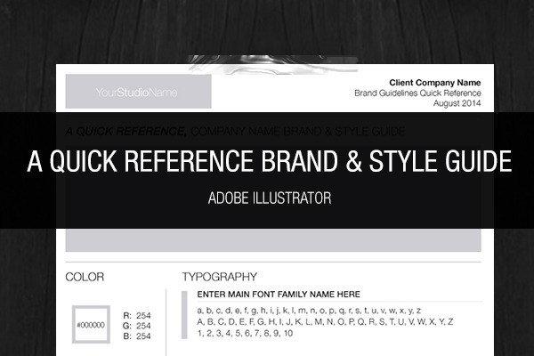 Brand Style One Page Guideline Creative Illustrator Templates Creative Market