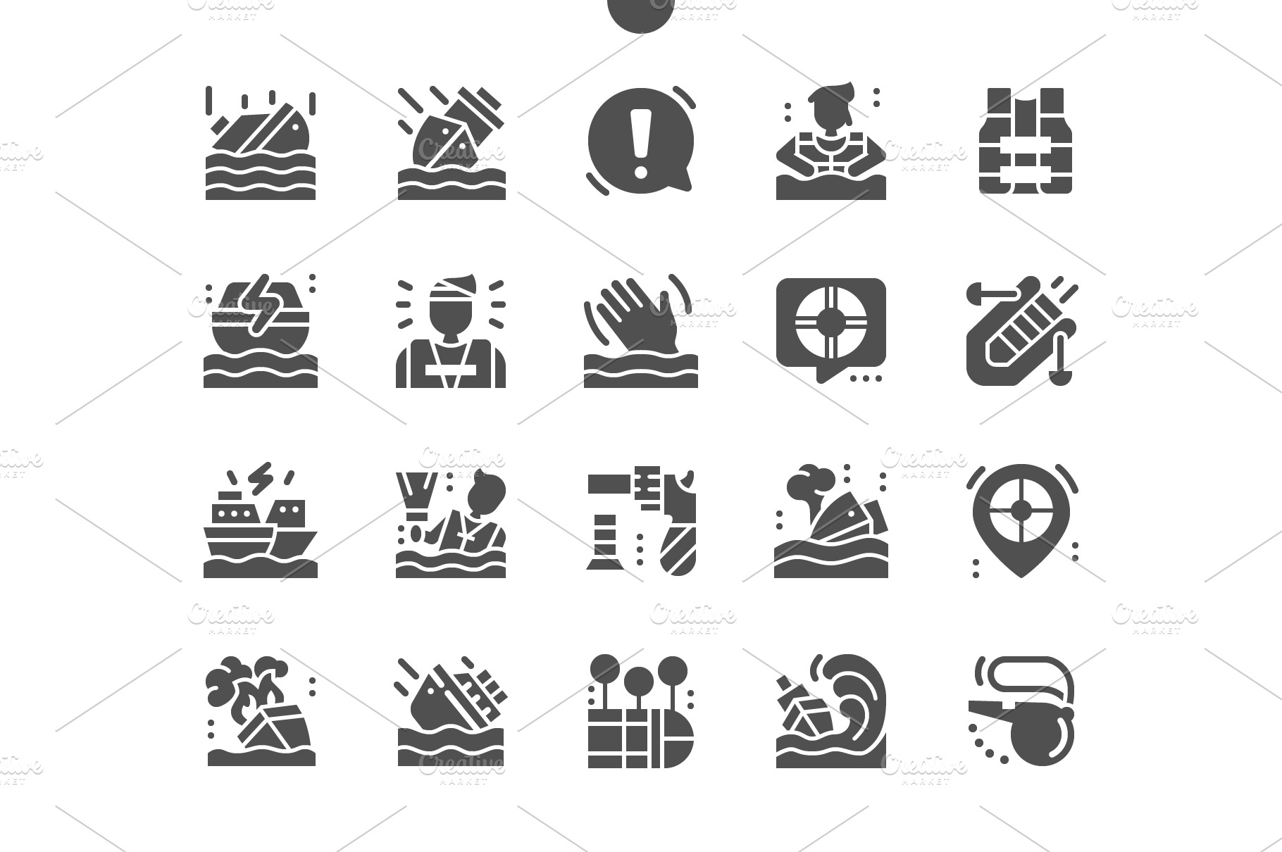 Shipwreck Icons | Solid Icons ~ Creative Market